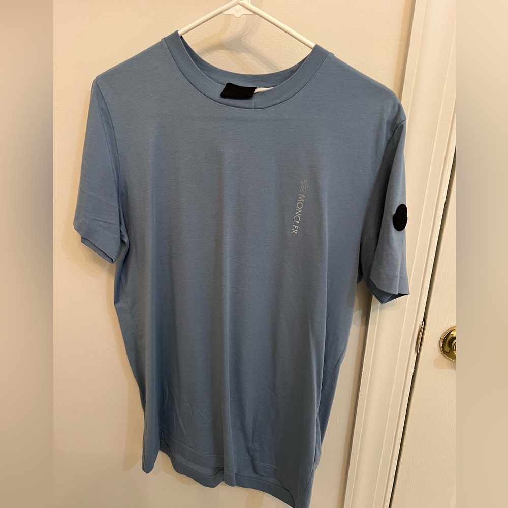 Moncler men’s t-shirt size small , light blue in very good condition
